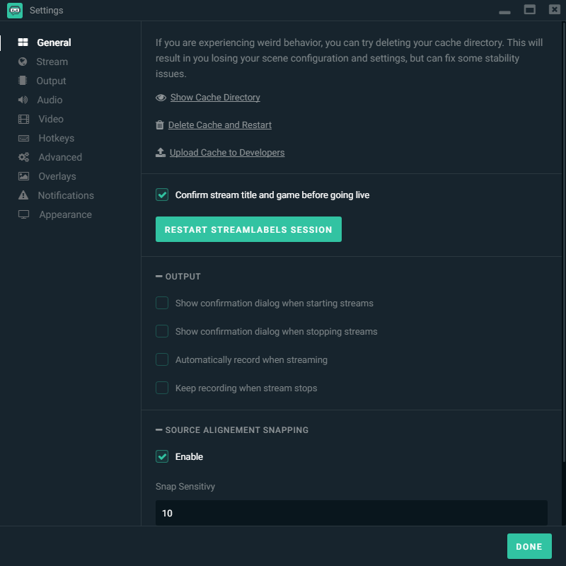 best setting for streamlabs obs