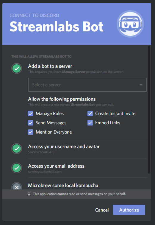 streamlabs and discord