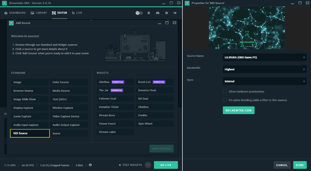 streamlabs obs ndi